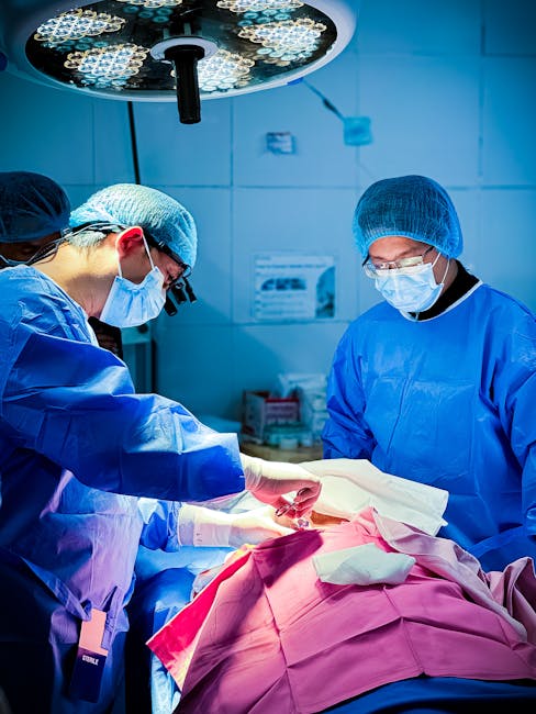 Surgeons Performing a Minor Surgery